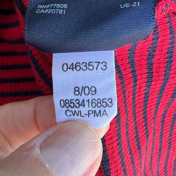Tommy Hilfiger Cotton Knit Sweater Men's XL Red Navy Blue Stripe Y2K 90s Classic - Picture 16 of 16